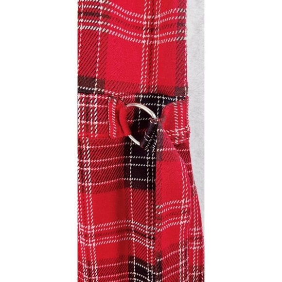 Plaid Jumper Dress by Airzona Jean Co Red Black White High Waist Scottish Knit - Picture 3 of 11